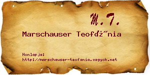 Marschauser Teofánia névjegykártya